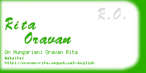 rita oravan business card